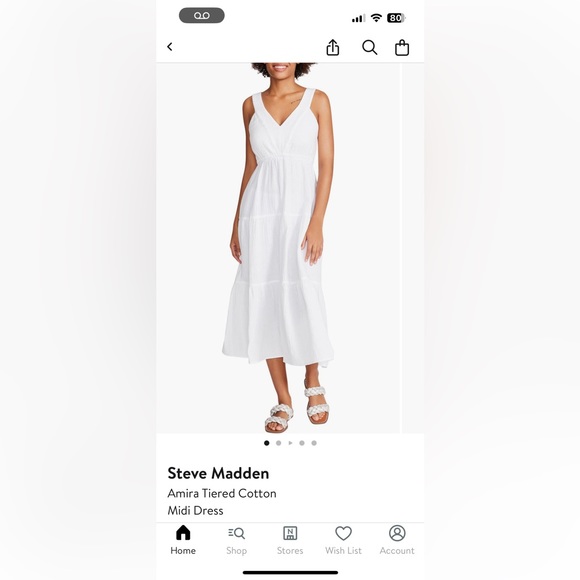 Steve Madden | Dresses | Steve Madden White 0 Cotton Midi Sundress With  Spaghetti Straps And Vneck | Poshmark